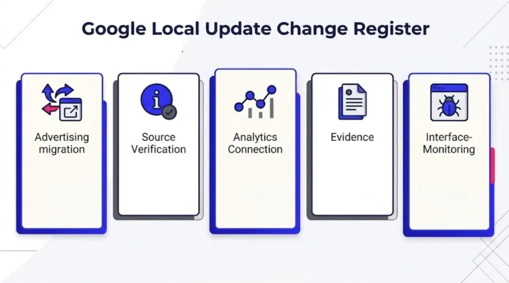 Change register for deciding which Google Business Profile and local Google updates require action