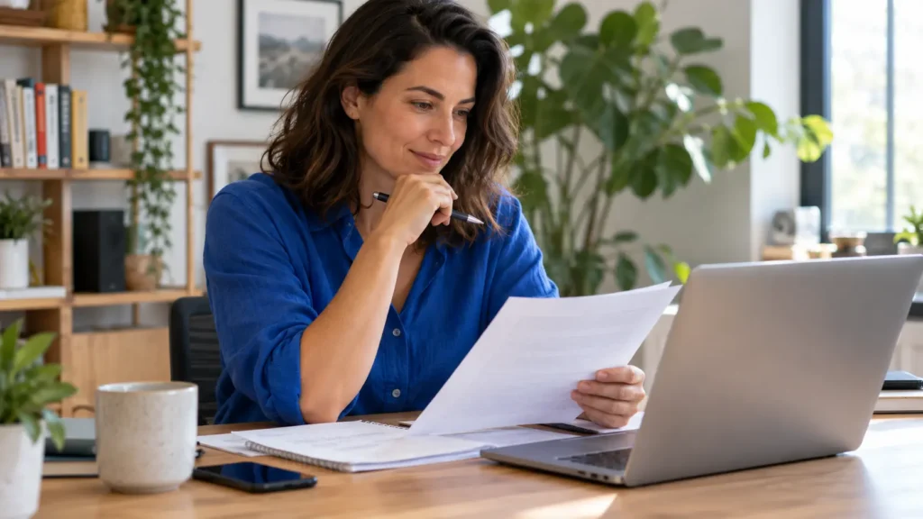 Business owner reviewing results from a controlled AI workflow pilot