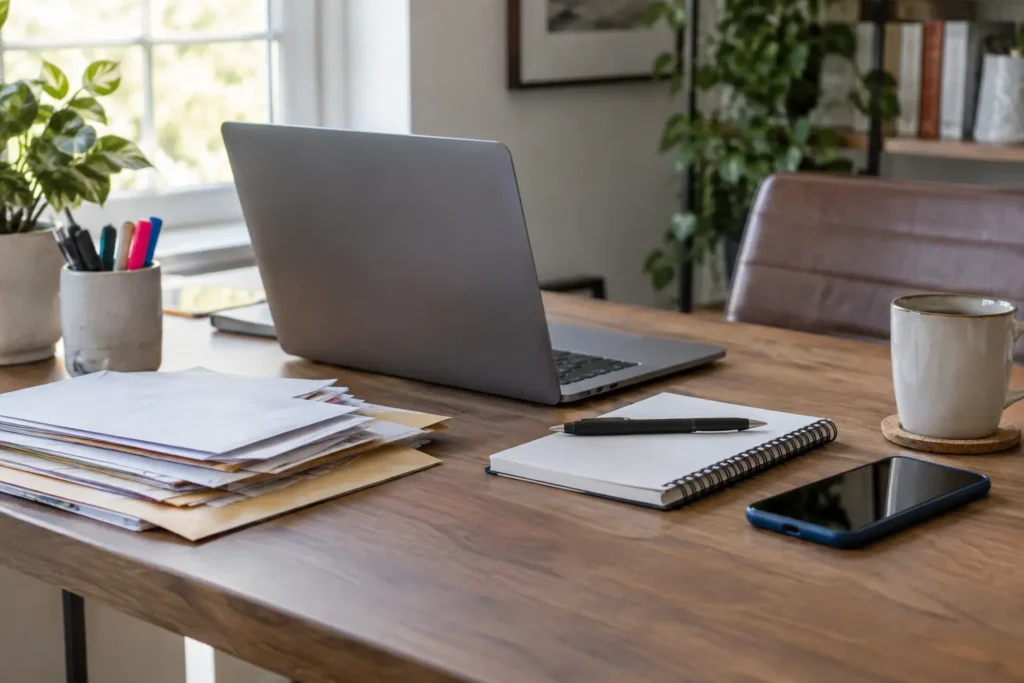 Digital administrative work beside office tasks that require physical handling