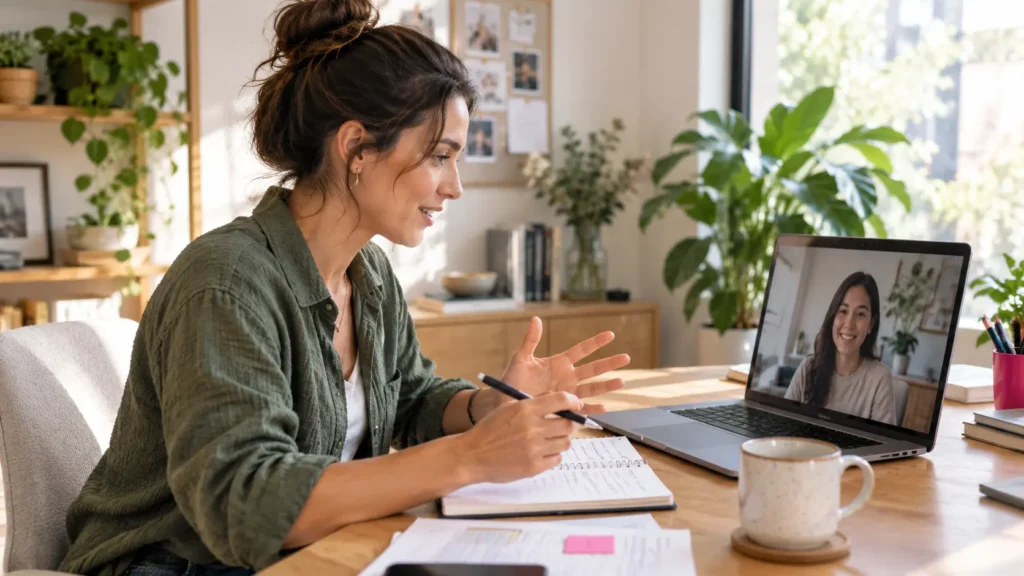 Business owner and new virtual assistant beginning a structured first-week onboarding call