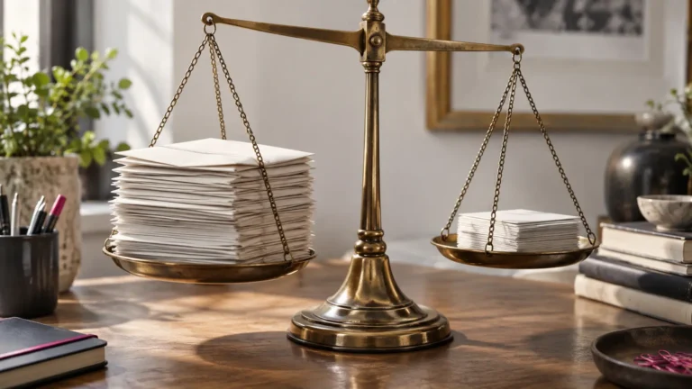 Physical balance scale representing virtual assistant and full-time employee cost comparison